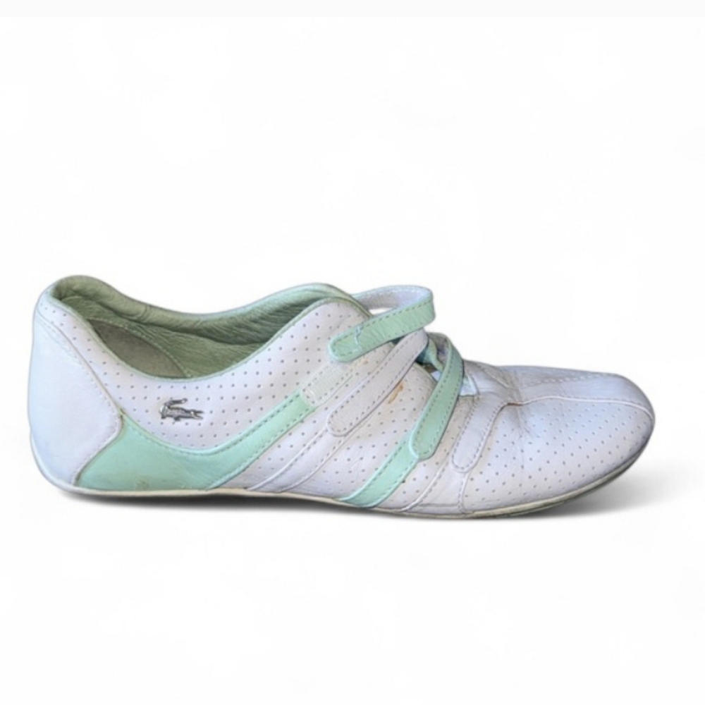 Lacoste Women's Illusion White & Mint Green Sneakers Sz 5 35.5